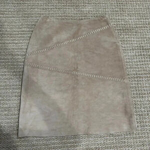 90 S Brown Suede Leather Short Skirt
